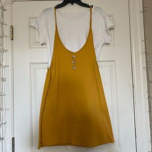 Yellow Dress with white undershirt